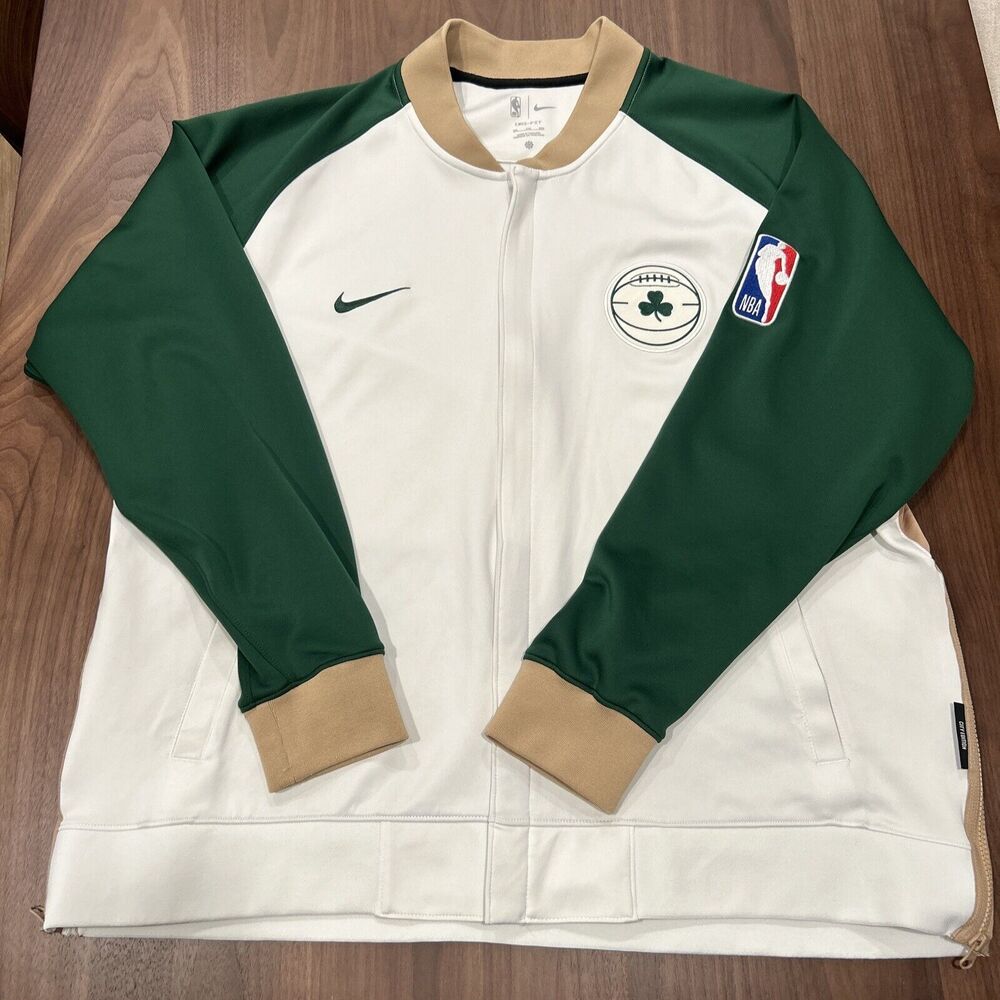 Boston Celtics Nike NBA Authentics Dri-Fit Jacket Men's Cream/Green Used 2XL